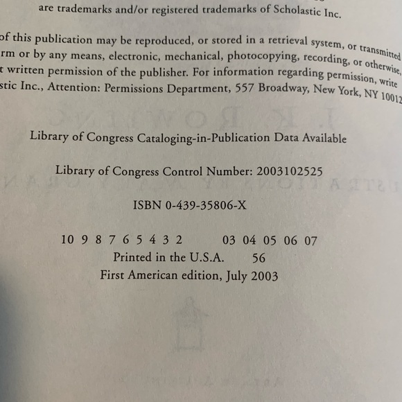 First edition, Harry Potter, and The Order of the Phoenix with errors. 2003 - Picture 3 of 12